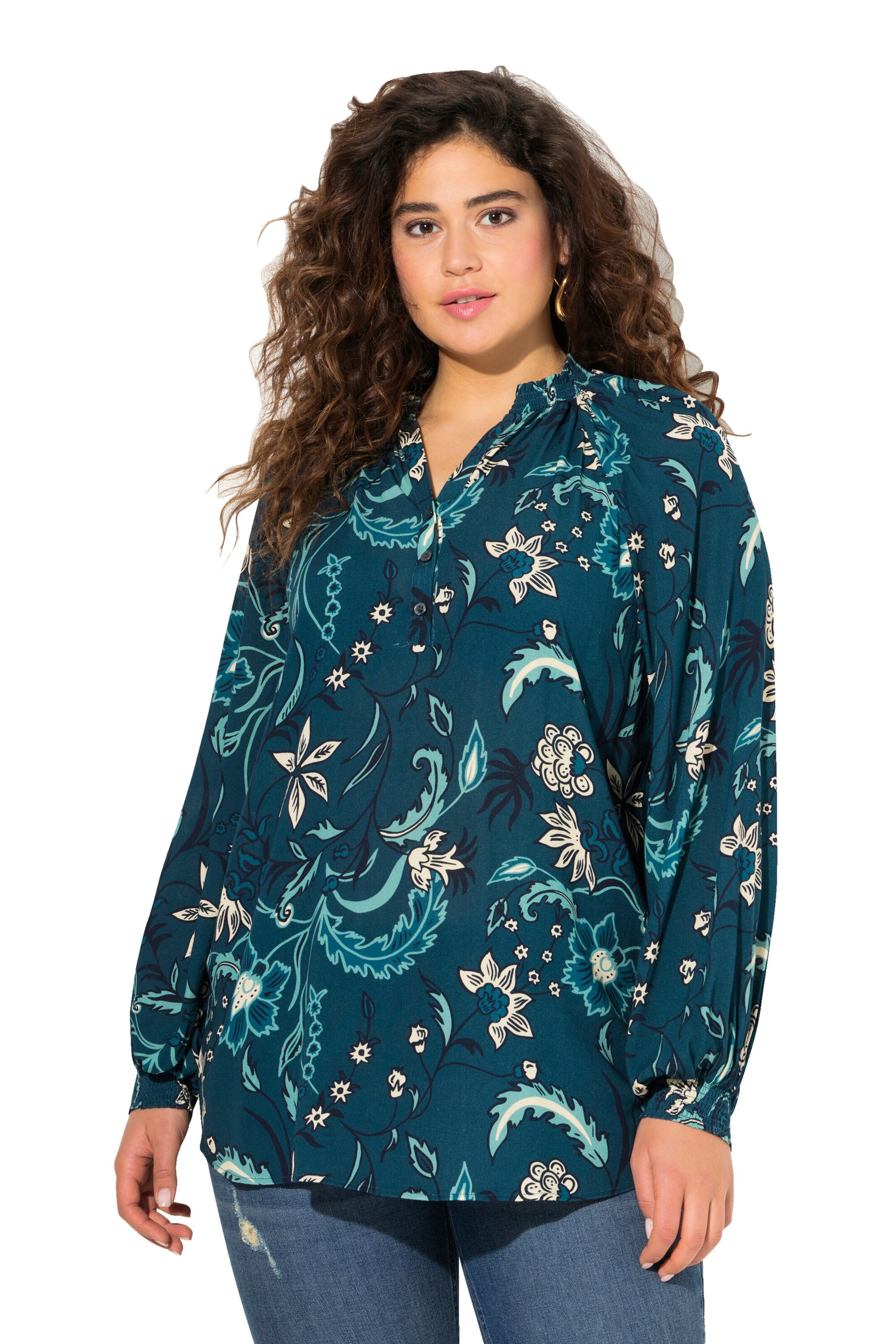 Ulla Popken Bluse in Blau: Vorderseite