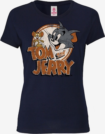 LOGOSHIRT Shirt 'Tom & Jerry' in Blauw: voorkant