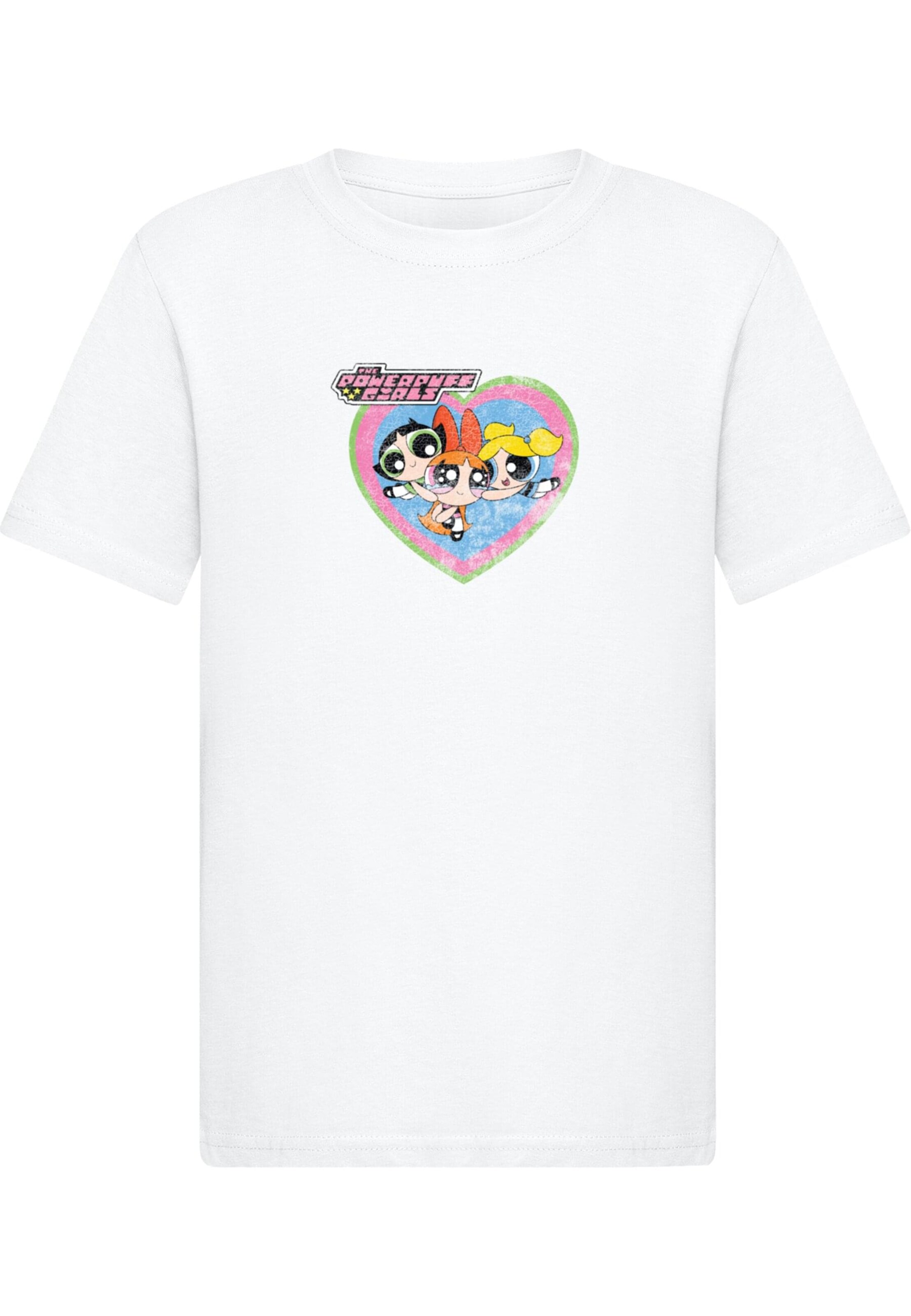 Merchcode Shirt 'The Powerpuff Girls' in Wit: voorkant