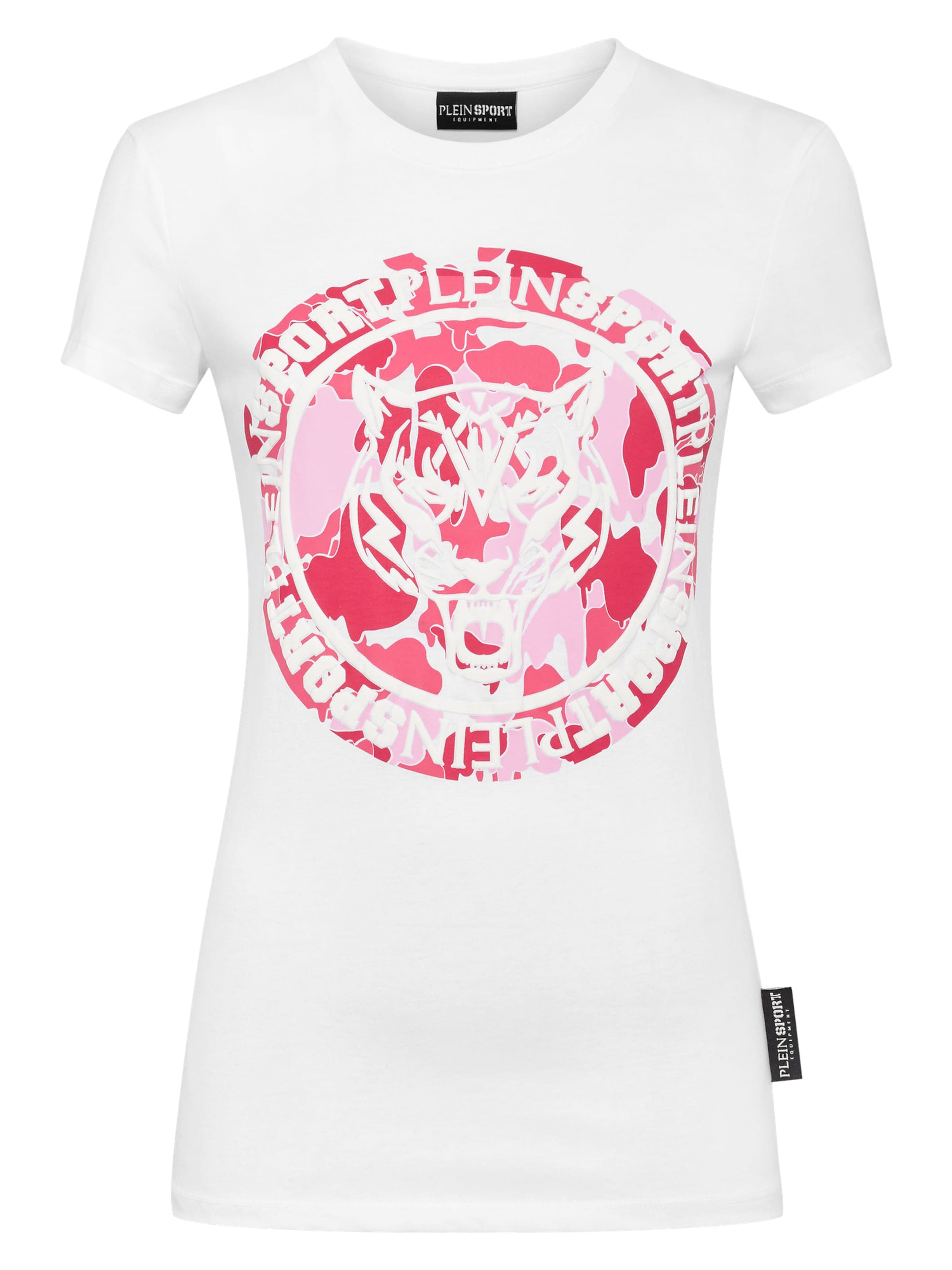 T-shirt 'Carbon Tiger' Plein Sport en blanc : devant
