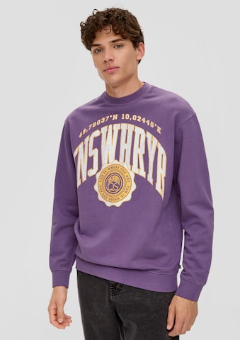 Sweat-shirt QS en violet : devant