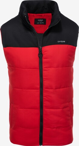 Ombre Bodywarmer 'V36' in Rood: voorkant