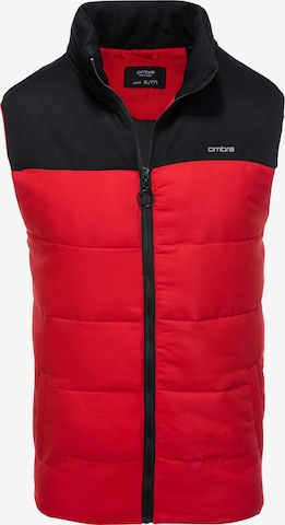 Ombre Bodywarmer 'V36' in Rood: voorkant