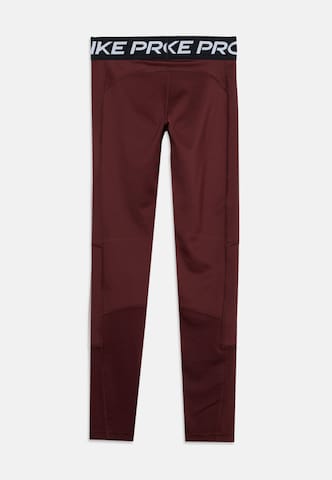 NIKE Skinny Sporthose 'Pro' in Rot: Rückseite