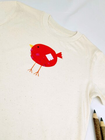 MelaDi Shirt 'Roter Vogel' in Weiß