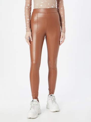 River Island Skinny Παντελόνι σε καφέ: μπροστά