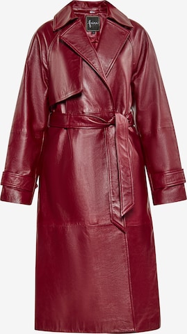 Cappotto di mezza stagione di faina in rosso: frontale