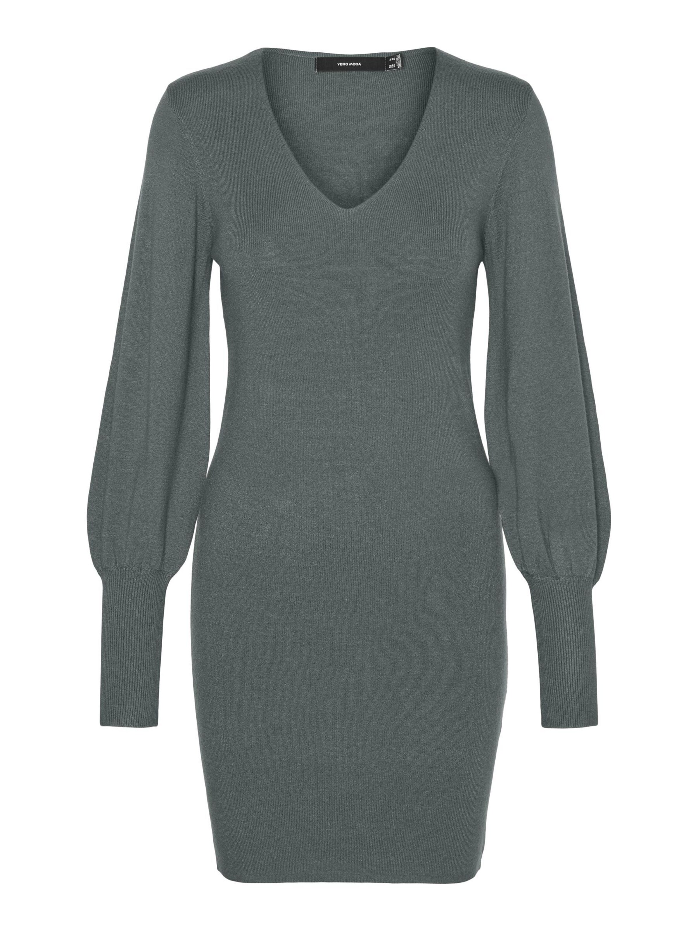 Robes en maille VERO MODA en vert : devant