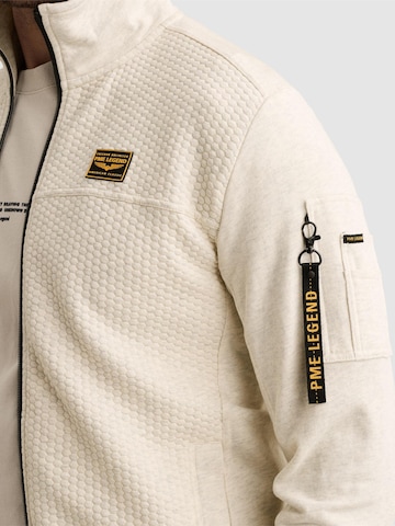 PME Legend Between-season jacket 'Sweatshirt with jacquard pattern and flight pocket' in White