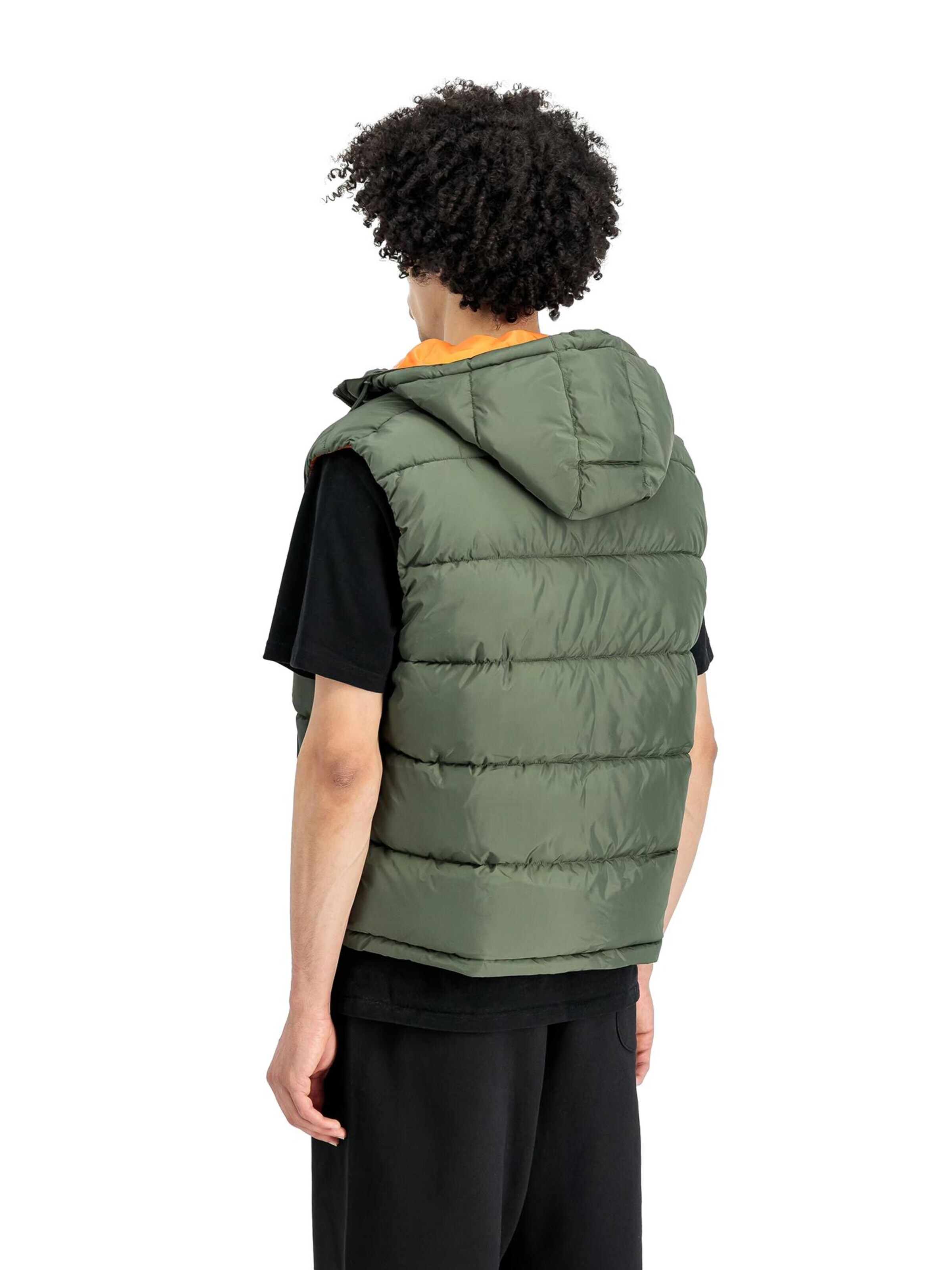 ALPHA INDUSTRIES Weste 'Hooded Puffer Vest FD'‌‌‌‌‌ in Grün