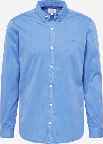 QS Regular fit Риза в синьо: отпред