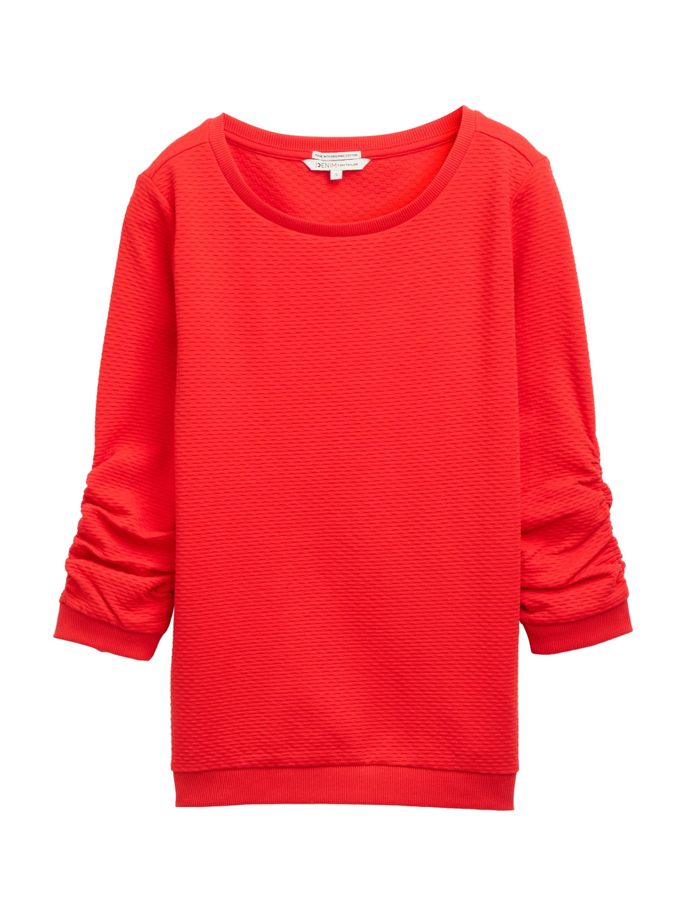 TOM TAILOR DENIM Sweatshirt in Rood: voorkant