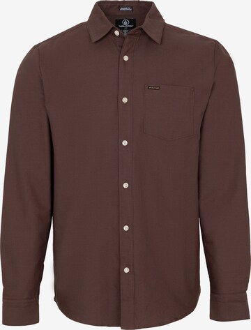 Volcom Regular fit Overhemd ' Veeco Oxford' in Bruin: voorkant