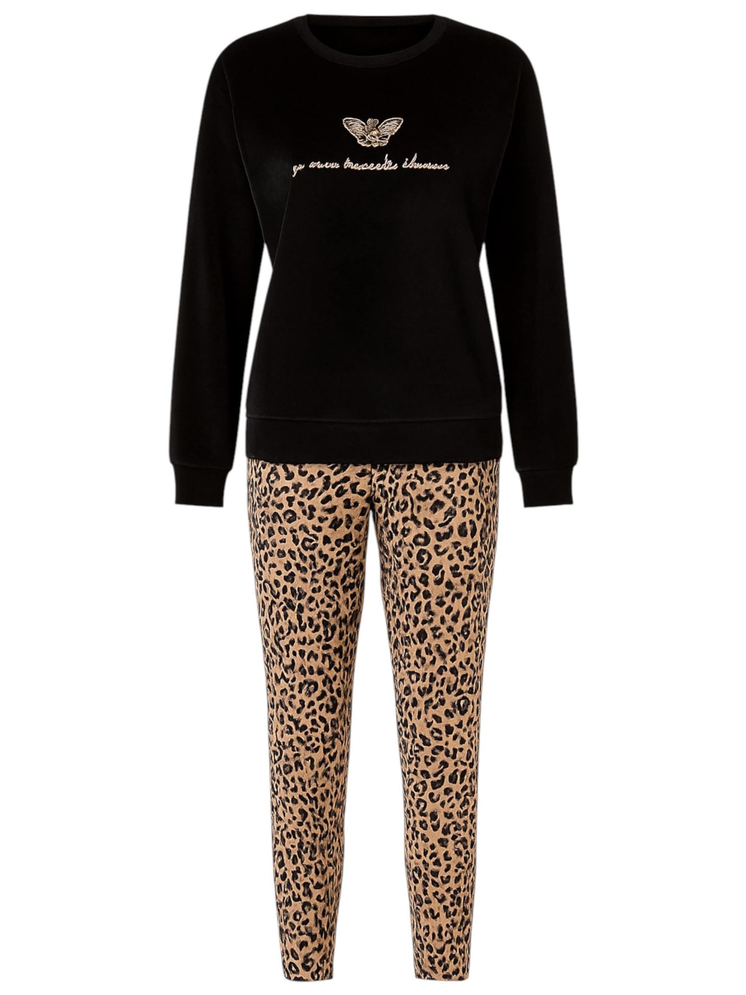 fashionshowcase Pajama 'Velour Dreams' in Black: front