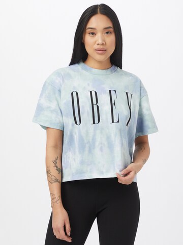 Obey T-shirt i blå: framsida