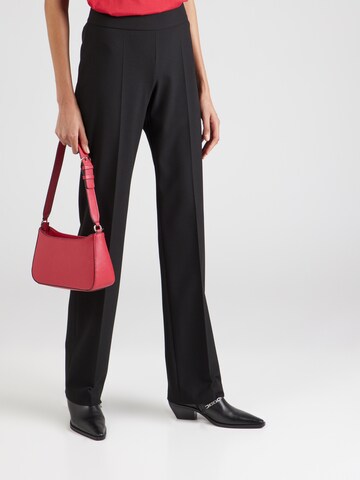 HUGO Regular Панталон с ръб 'Haitama' в черно: отпред