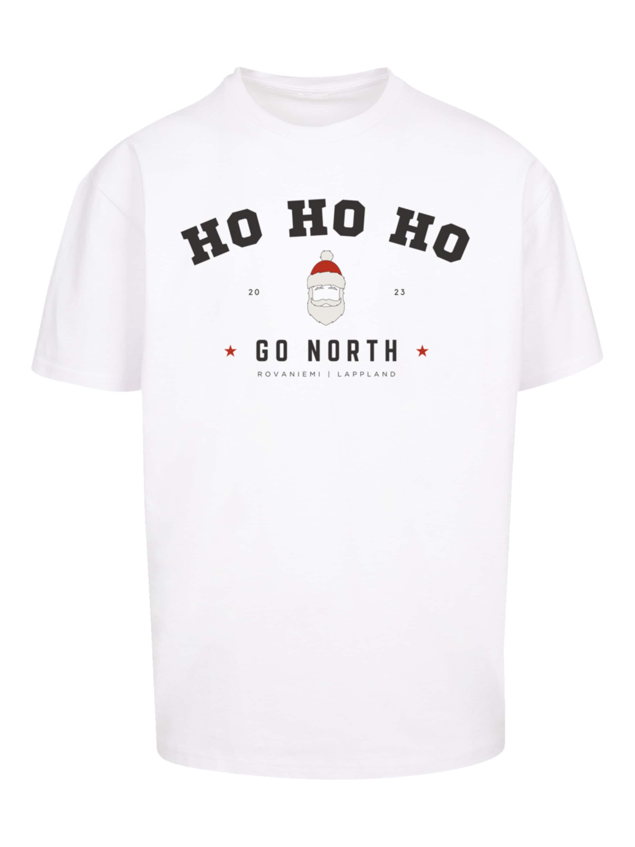 F4NT4STIC Shirt 'Ho Ho Ho Santa Claus' in Weiß: Vorderseite