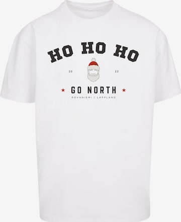 F4NT4STIC Shirt 'Ho Ho Ho Santa Claus' in Wit: voorkant