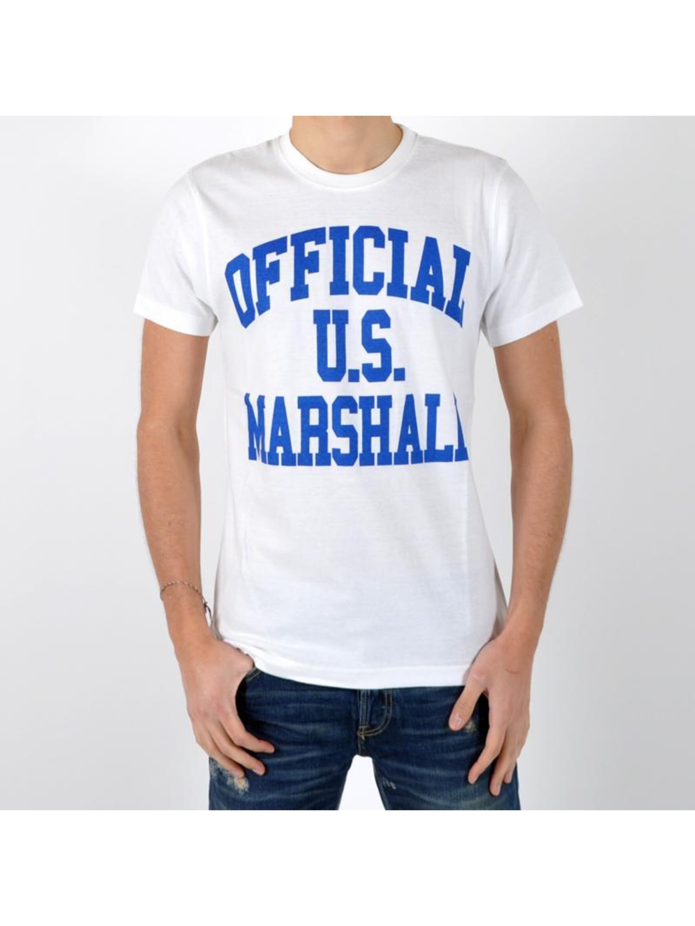 T-Shirt U.S Marshall en blanc : devant