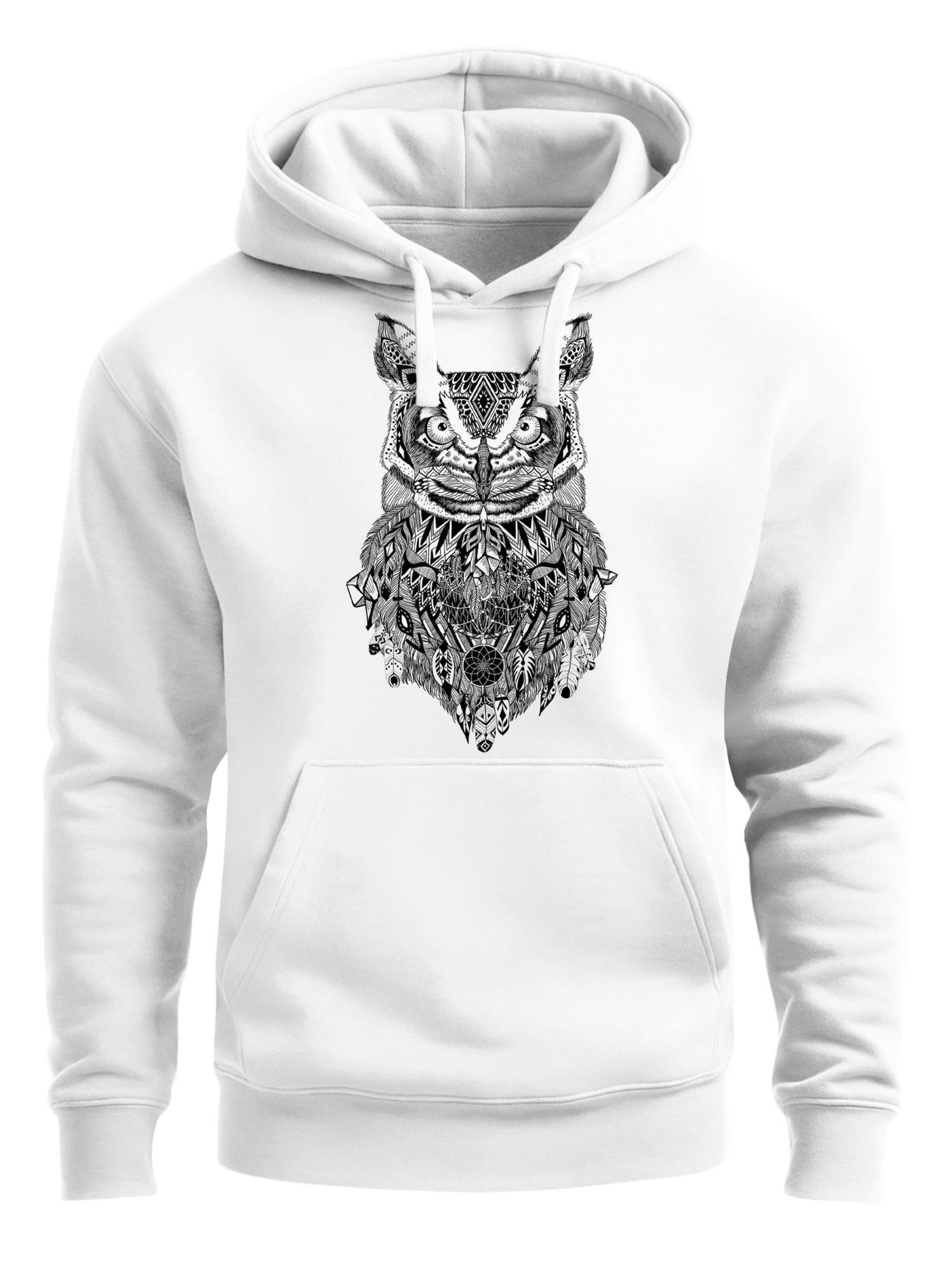 Neverless Sweatshirt 'Free Mind Owl' in White: front