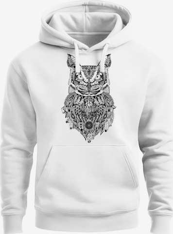 Neverless Sweatshirt 'Free Mind Owl' in Weiß: Vorderseite