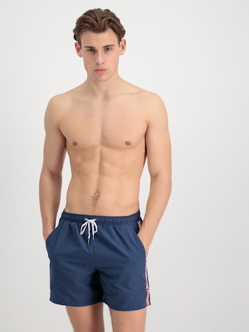 ALPHA INDUSTRIES Board Shorts in Blue: front