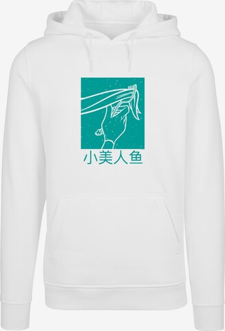 Sweat-shirt 'Disney Ariel The Little Mermaid Hair Stroke' F4NT4STIC en blanc : devant