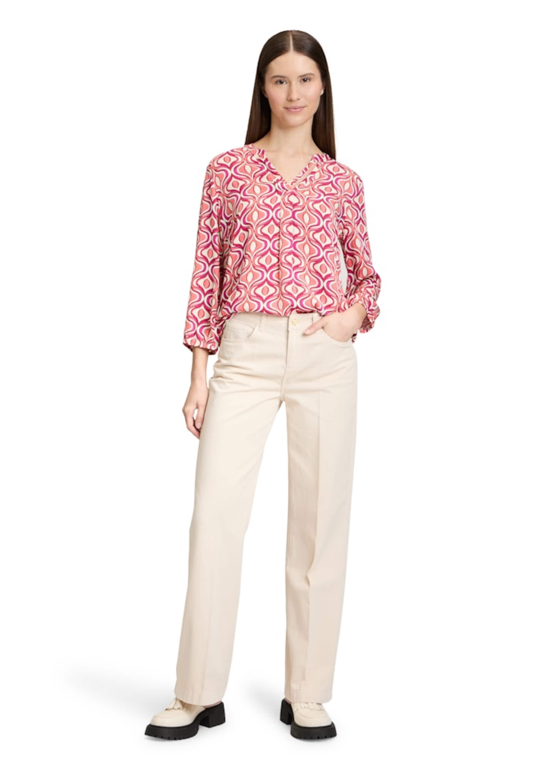 Cartoon Flared Trousers with creases in Pink