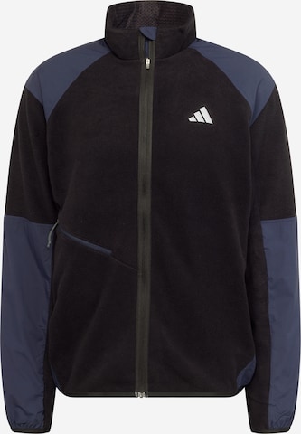 ADIDAS PERFORMANCE Athletic Fleece Jacket in Black: front