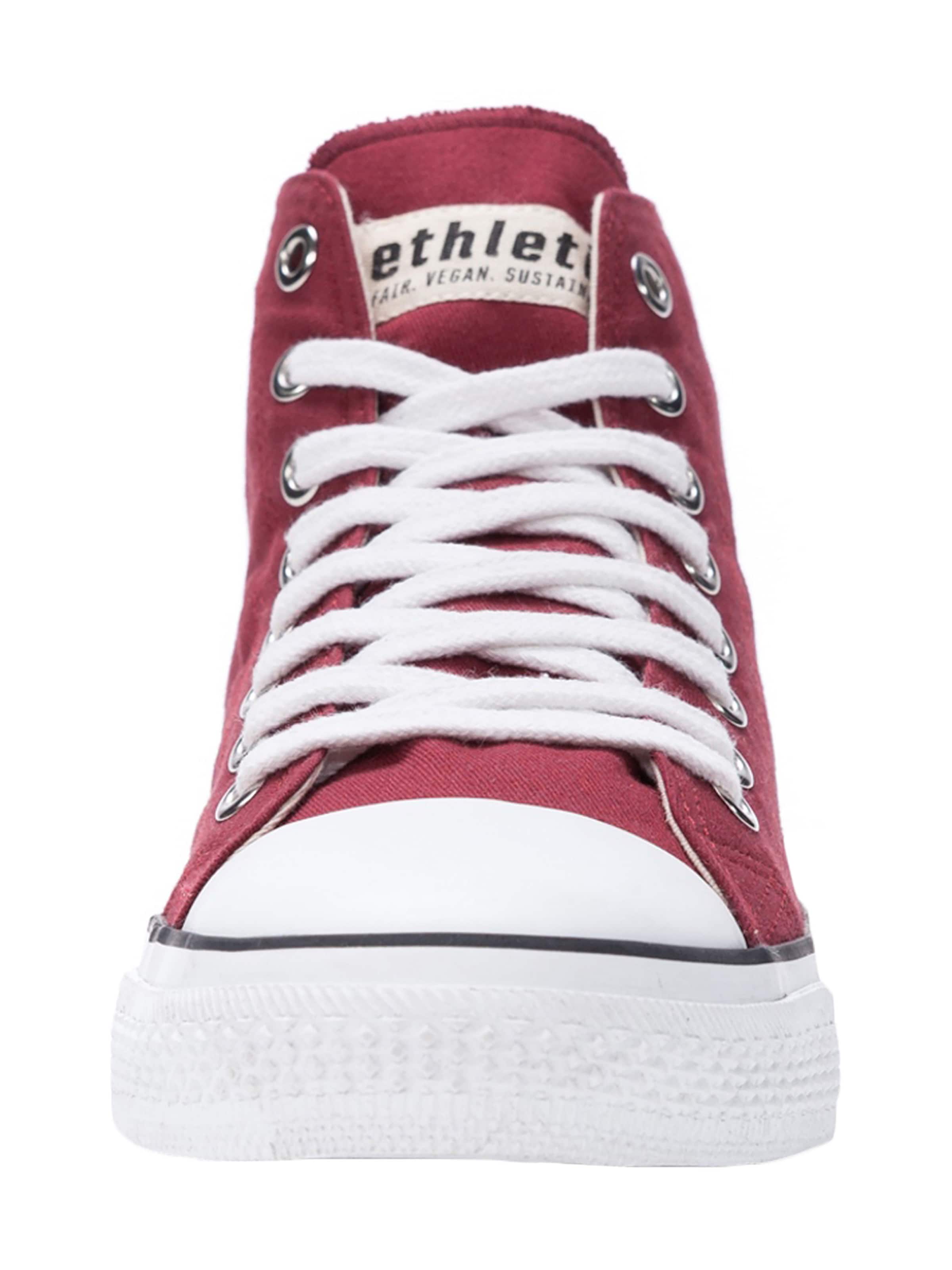Baskets hautes 'Fair Trainer White Cap High Cut' Ethletic en rouge