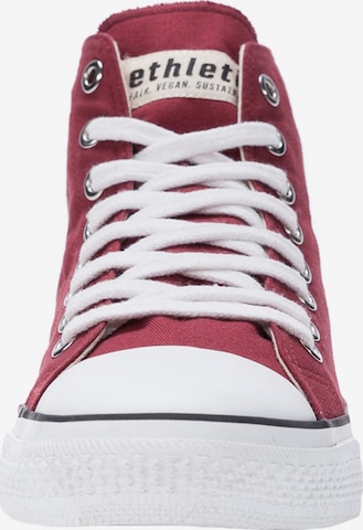 Ethletic High-Top Sneakers 'Fair Trainer White Cap High Cut' in Red