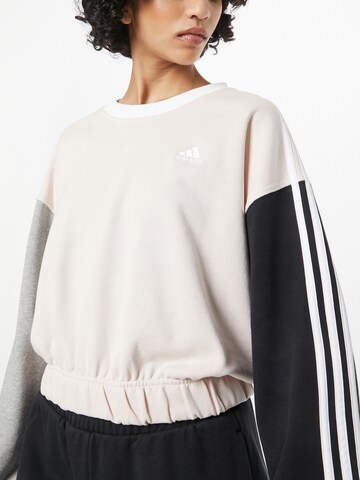 ADIDAS SPORTSWEAR Athletic Sweatshirt 'Essentials 3-Stripes ' in Beige