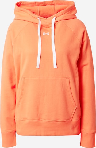UNDER ARMOUR Αθλητική μπλούζα φούτερ 'Rival' σε πορτοκαλί: μπροστά