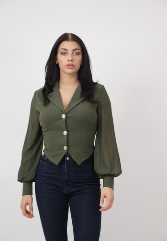 Camicia da donna di Elara in verde: frontale