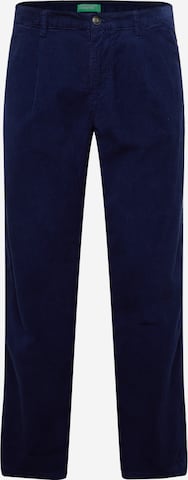 UNITED COLORS OF BENETTON regular Bukser med lægfolder i blå: forside