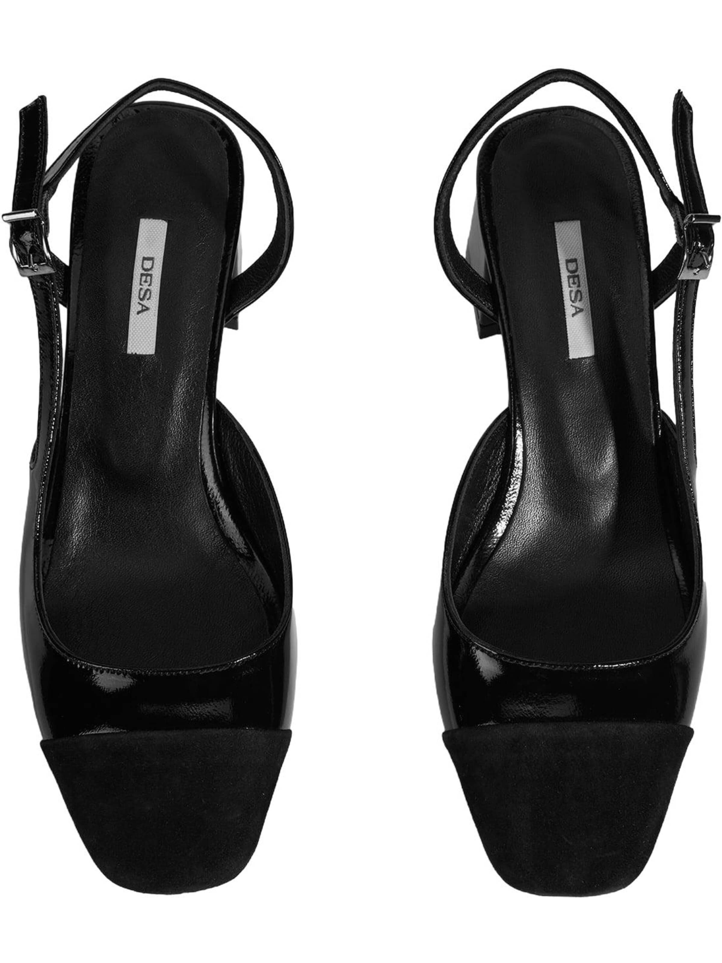 Desa Slingpumps 'Blockabsätze' in Zwart