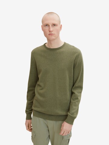 TOM TAILOR Regularny krój Sweter w kolorze zielony: przód