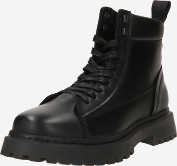 Bottines à lacets Tommy Jeans en noir : devant