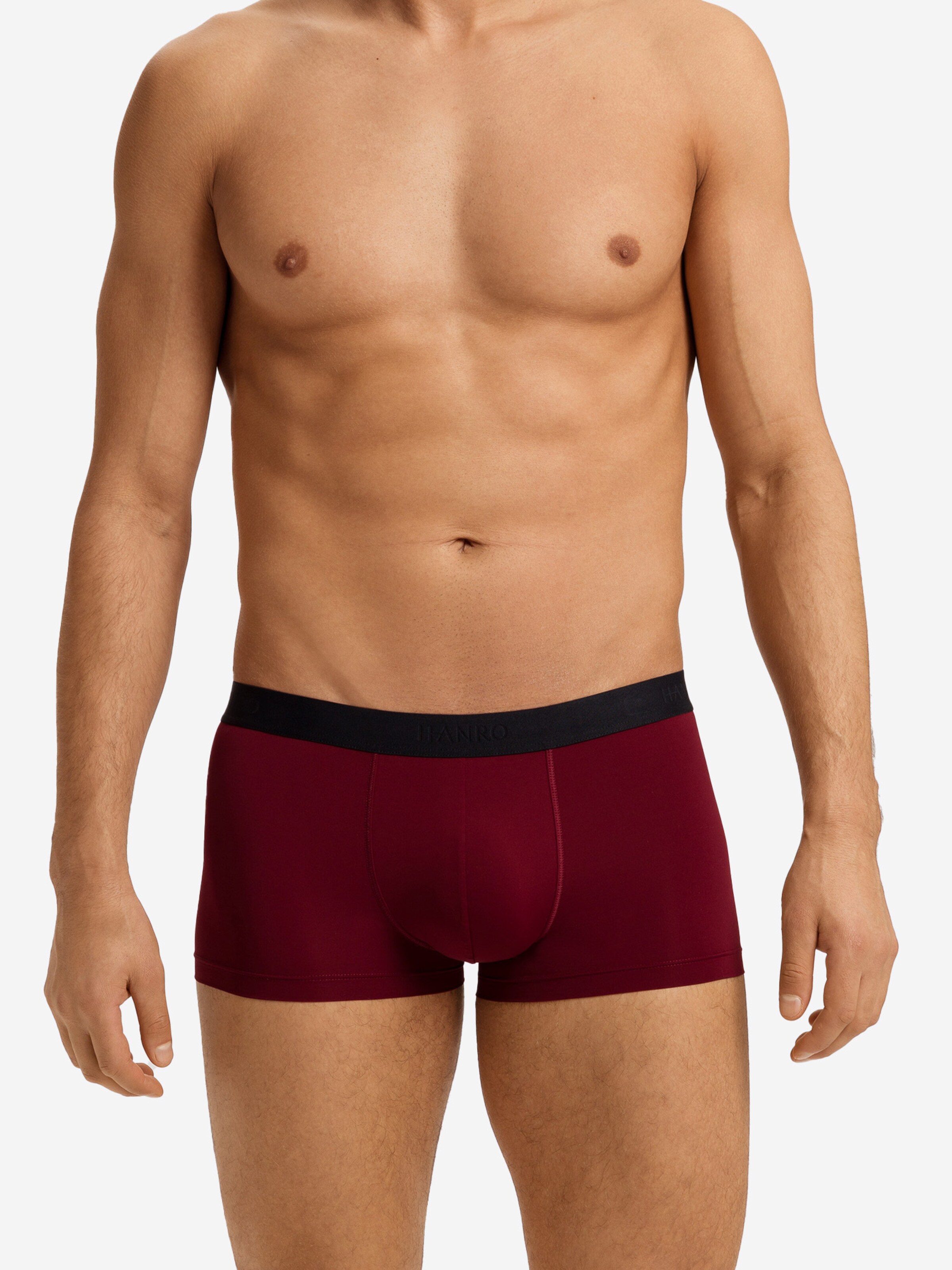 Hanro - Boxers ' Micro Touch ' em vermelho: frente