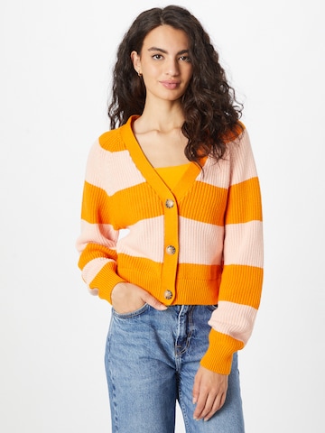 Monki Knit Cardigan in Orange: front