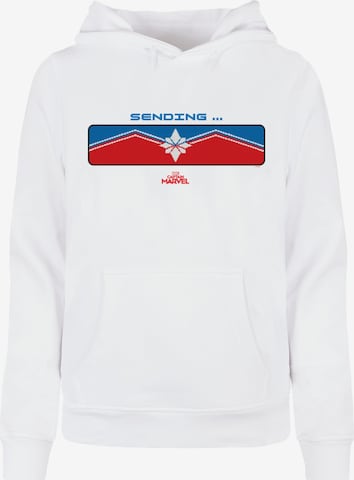 ABSOLUTE CULT Sweatshirt 'Captain Marvel' in Wit: voorkant