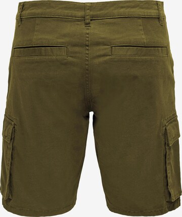 Only & Sons Regular Cargo Pants 'Cam Stage' in Green