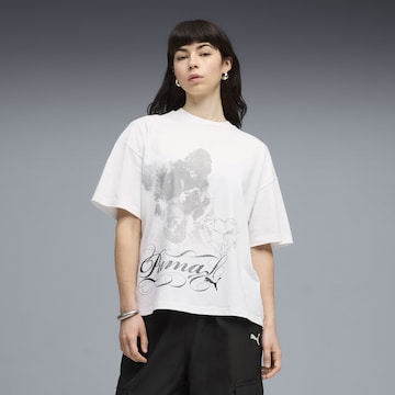 PUMA Shirt 'Graphic Tees' in Wit: voorkant