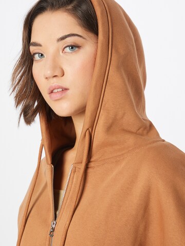 WEEKDAY Zip-Up Hoodie 'Alisa' in Brown