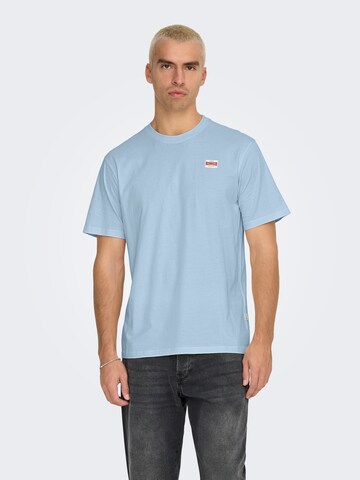 T-Shirt 'ONSDAWSON' Only & Sons en bleu : devant