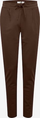 ICHI Tapered Pants 'Kate' in Brown: front