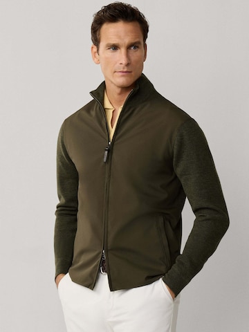 Giacca di mezza stagione 'TRAVEL NY/KNIT FZ HYB' di Hackett London in verde