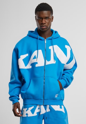 Karl Kani Zip-Up Hoodie 'Wavy Retro' in Blue