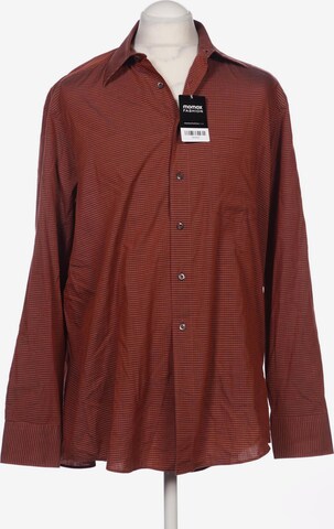 BOSS Black Button Up Shirt in L in Brown: front