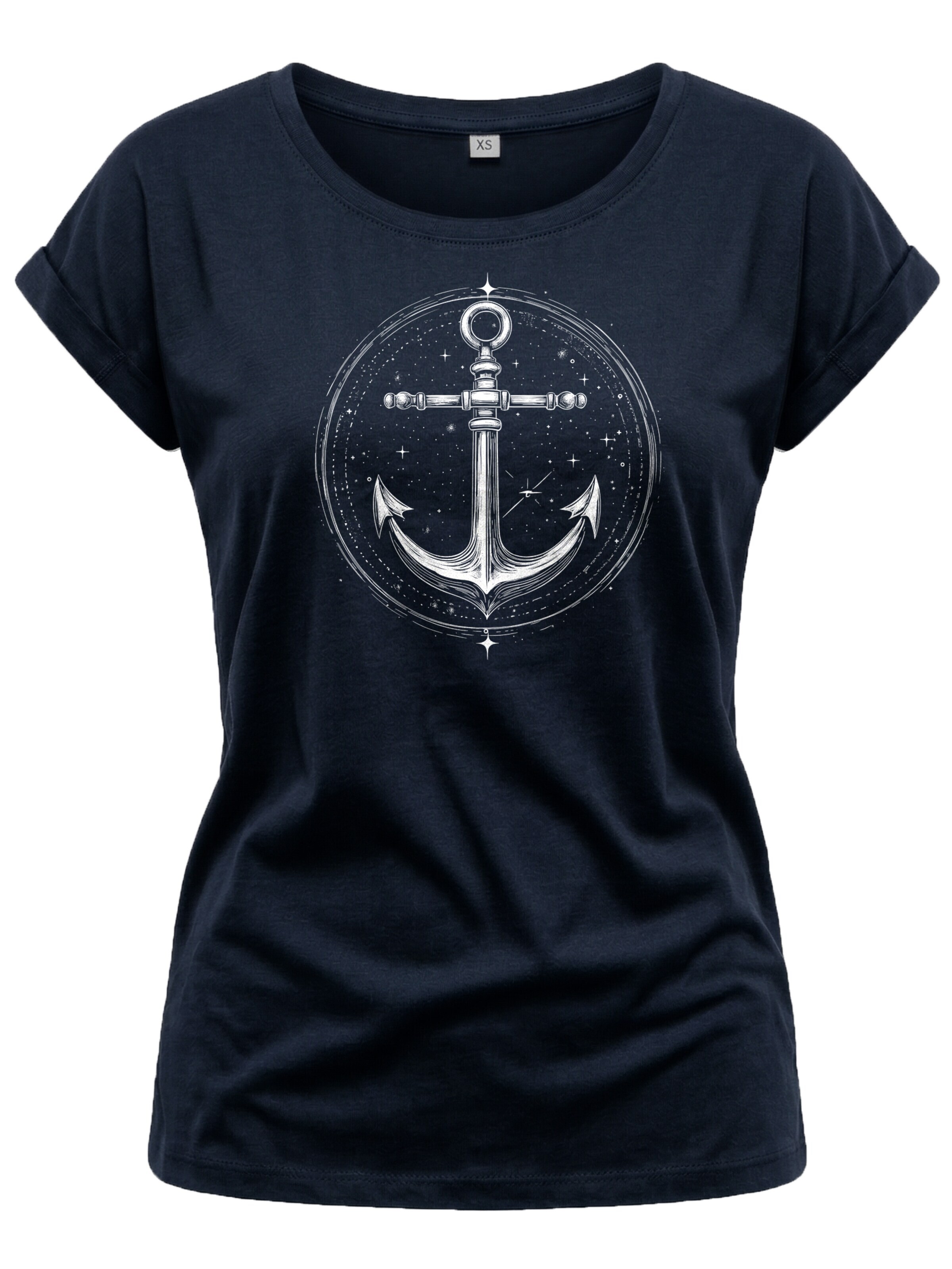 MAKAYA Shirt 'Space Anchor'‌‌‌‌‌‌‌ in Blau: Vorderseite